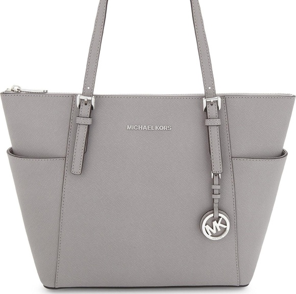 michael kors jet set tote pearl grey